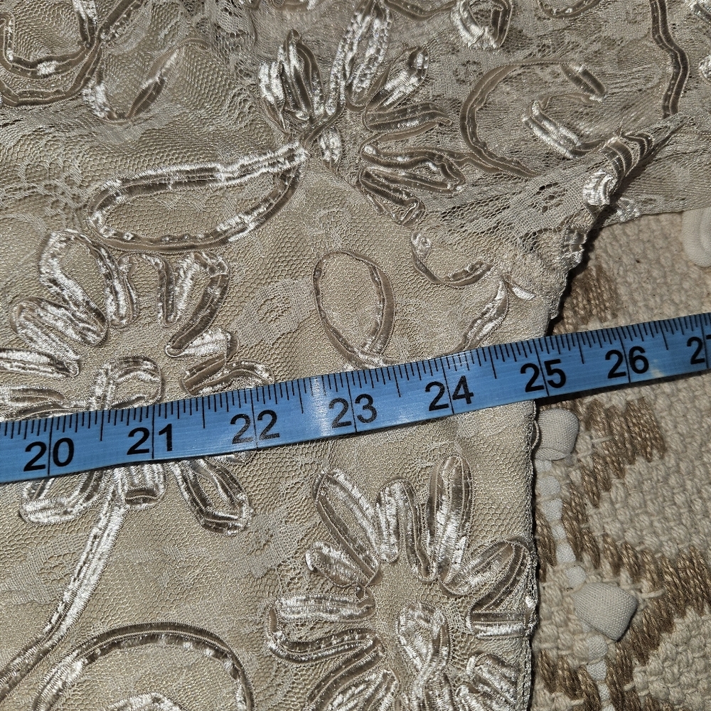 Dress Jessica Howard Elegant Lace Beige Ruffle Beautiful Women's Plus Size 2X - Picture 14 of 16